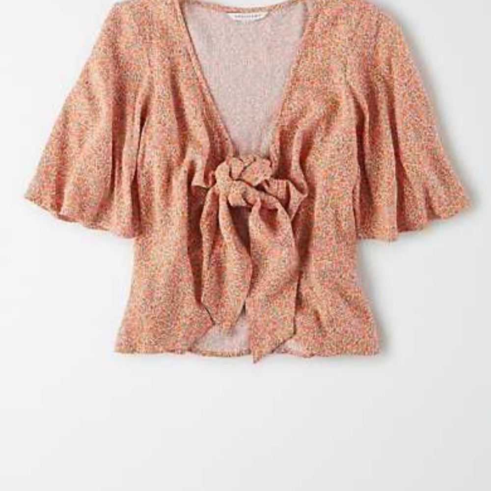 Women's Floral Tie-Front Top